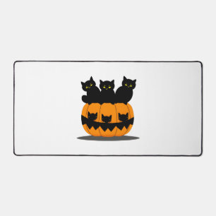 Black cat Halloween Desk Mat