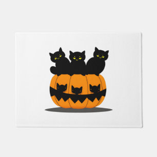 Black cat Halloween Doormat