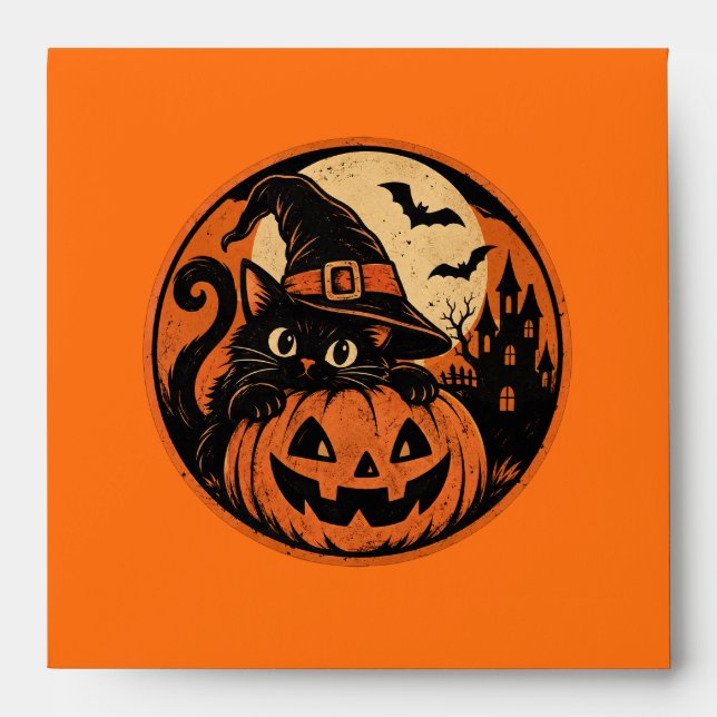 Black cat Halloween  Envelope (Front)