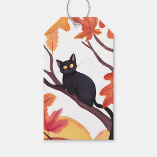 Black Cat Halloween Fall Autumn Gift Tags