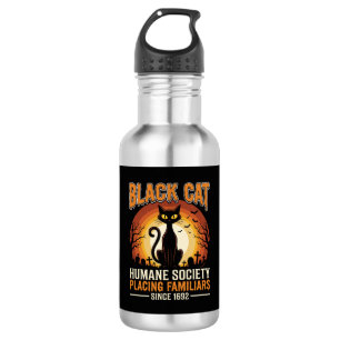 Black Cat Halloween Familiar Vintage Graveyard Des 532 Ml Water Bottle