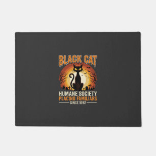 Black Cat Halloween Familiar Vintage Graveyard Des Doormat