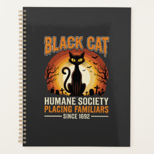Black Cat Halloween Familiar Vintage Graveyard Des Planner