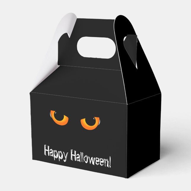 Black Cat Halloween Favour Box (Front Side)