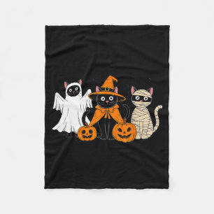 Black Cat Halloween Fleece Blanket