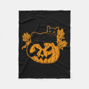 Black Cat Halloween Gifts Funny Spooky Y Fleece Blanket