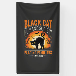 Black Cat Halloween Humane Society Vintage Graphic Banner
