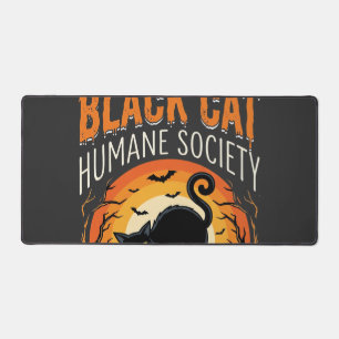 Black Cat Halloween Humane Society Vintage Graphic Desk Mat