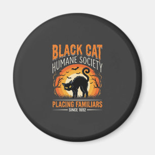 Black Cat Halloween Humane Society Vintage Graphic Magnet