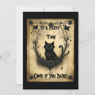 Black Cat Halloween Invitation