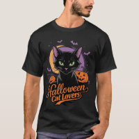 Black Cat Halloween Lovers Starry Night-Inspired