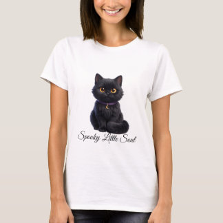 Black Cat Halloween Magic | Cute Spooky Cat Art T-Shirt