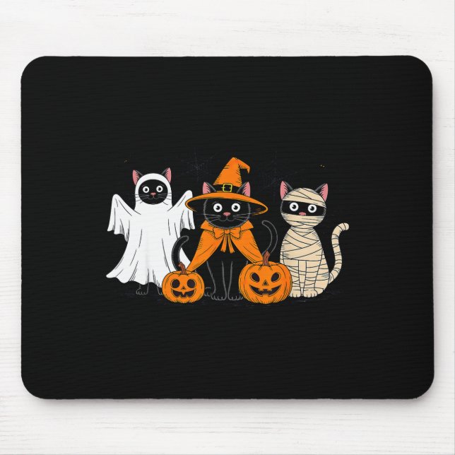 Black Cat Halloween  Mouse Mat (Front)