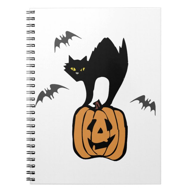 Black Cat Halloween  Notebook (Front)