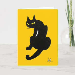 BLACK CAT HALLOWEEN PARTY CARD
