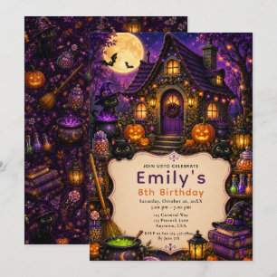 Black Cat Halloween Party Invitation