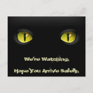 Black Cat Halloween Party Invite With Bloody Text