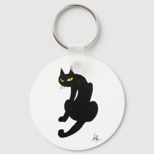 BLACK CAT HALLOWEEN PARTY KEY RING