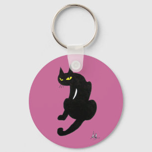 BLACK CAT HALLOWEEN PARTY KEY RING
