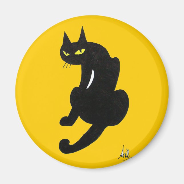 BLACK CAT HALLOWEEN PARTY MAGNET (Front)