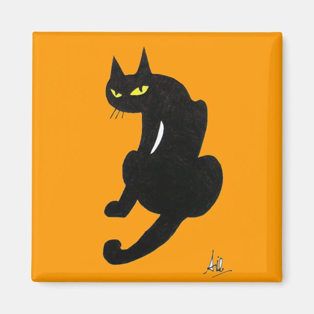 BLACK CAT HALLOWEEN PARTY MAGNET (Front)
