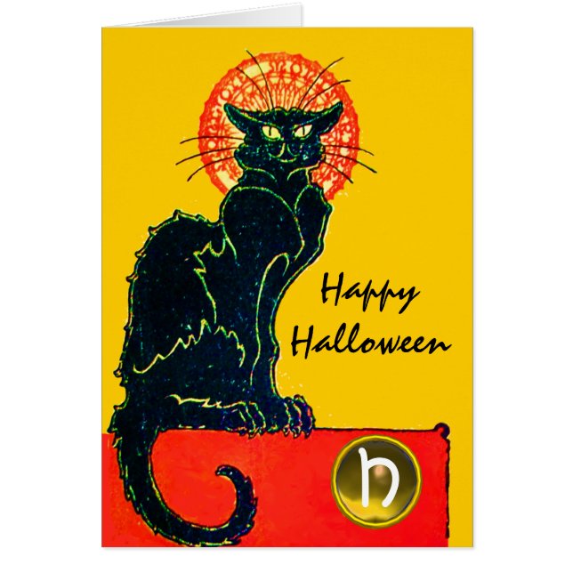 BLACK CAT HALLOWEEN PARTY MONOGRAM (Front)