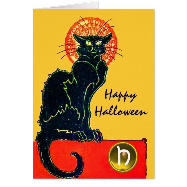 BLACK CAT HALLOWEEN PARTY MONOGRAM (Front)