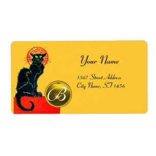 BLACK CAT HALLOWEEN PARTY MONOGRAM