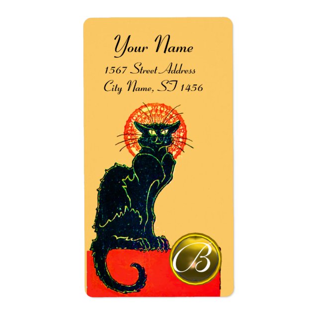 BLACK CAT HALLOWEEN PARTY MONOGRAM (Front)