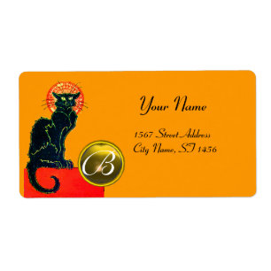 BLACK CAT HALLOWEEN PARTY MONOGRAM