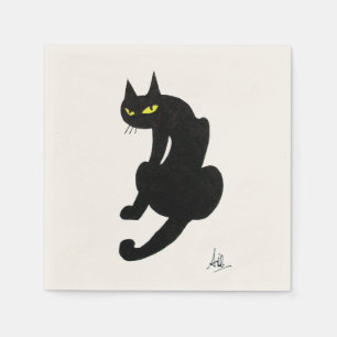 BLACK CAT HALLOWEEN PARTY NAPKIN