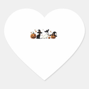Black Cat Halloween Pumpkin Boo Ghost Witch Spooky Heart Sticker
