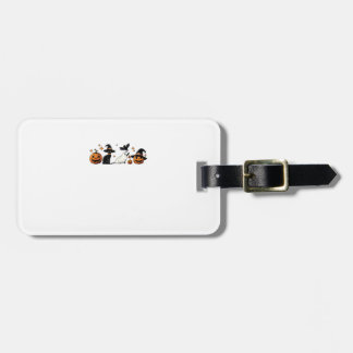 Black Cat Halloween Pumpkin Boo Ghost Witch Spooky Luggage Tag