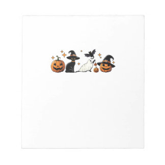 Black Cat Halloween Pumpkin Boo Ghost Witch Spooky Notepad