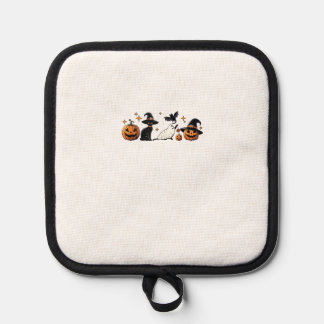 Black Cat Halloween Pumpkin Boo Ghost Witch Spooky Pot Holder