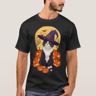 Black Cat Halloween Pumpkin Costume For Men Women  T-Shirt