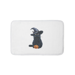 Black Cat Halloween Pumpkin Costume For Women Men  Bath Mat