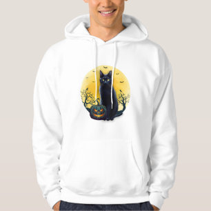 Black Cat Halloween Pumpkin Costume For Women Men Hoodie