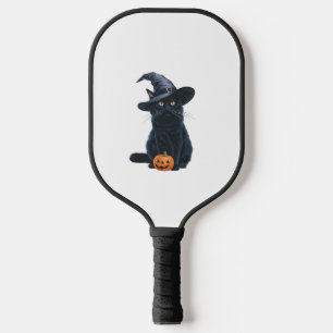 Black Cat Halloween Pumpkin Costume For Women Men Pickleball Paddle