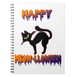 Black Cat Halloween Pumpkin Halloween Notebook