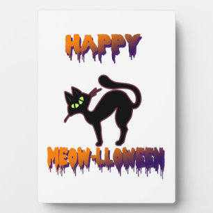 Black Cat Halloween Pumpkin Halloween Plaque