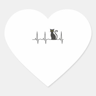 Black Cat Halloween Shirt - Best Spooky Kitty Hear Heart Sticker