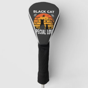 Black Cat Halloween Special Love Gothic Design Golf Head Cover