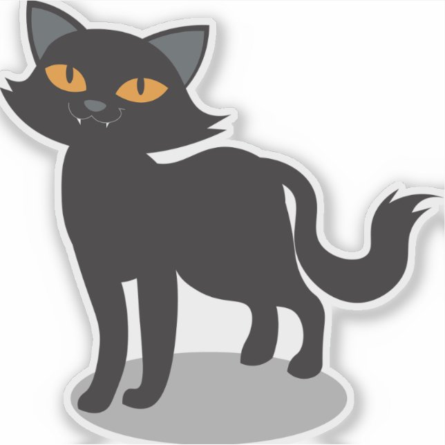  Black Cat Halloween Sticker – Spooky Vibes (Front)
