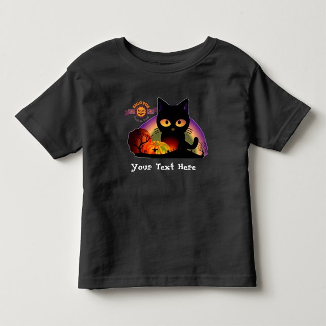  Black Cat Halloween T-Shirt (Front)