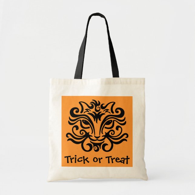 Black Cat Halloween Treat Bag (Front)