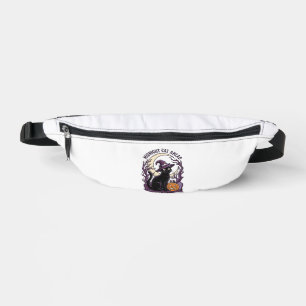 Black Cat Halloween Vintage Engraving Pumpkin Cat Bum Bags