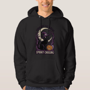 Black Cat Halloween Vintage Engraving Pumpkin Cat Hoodie