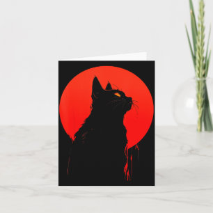Black Cat Halloween _ Y Spooky Season Kitty Goth Card