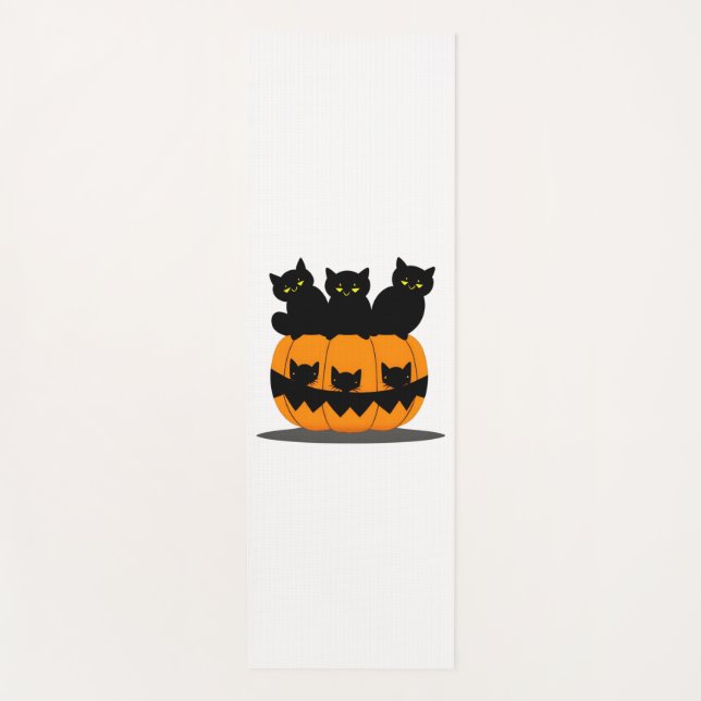 Black cat Halloween   Yoga Mat (Front)